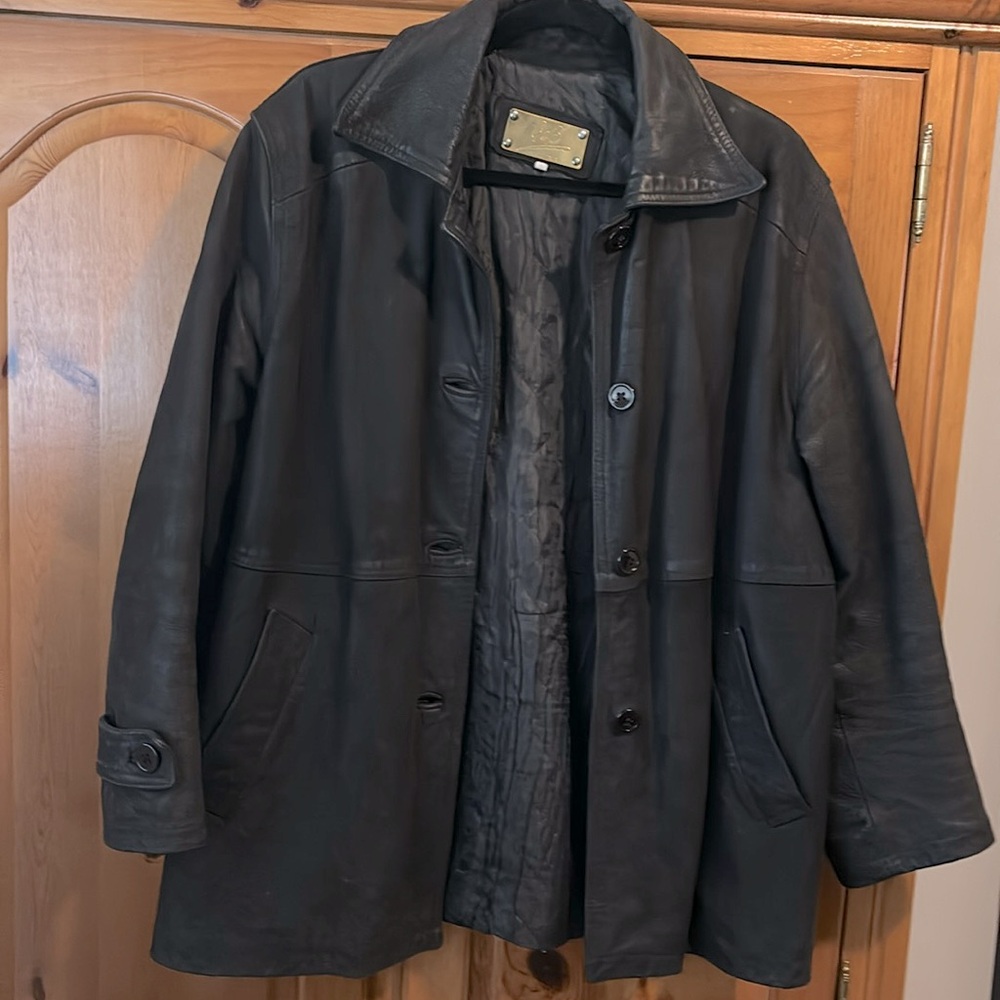 Oiled leather Italian jacket